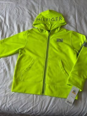 Tommy Hilfiger Neon Yellow Hooded Zip-Up Jacket